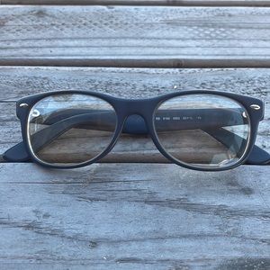 Raybans “New Wayfarers” Used. Matte grey. Frames only. Ready for your lenses.